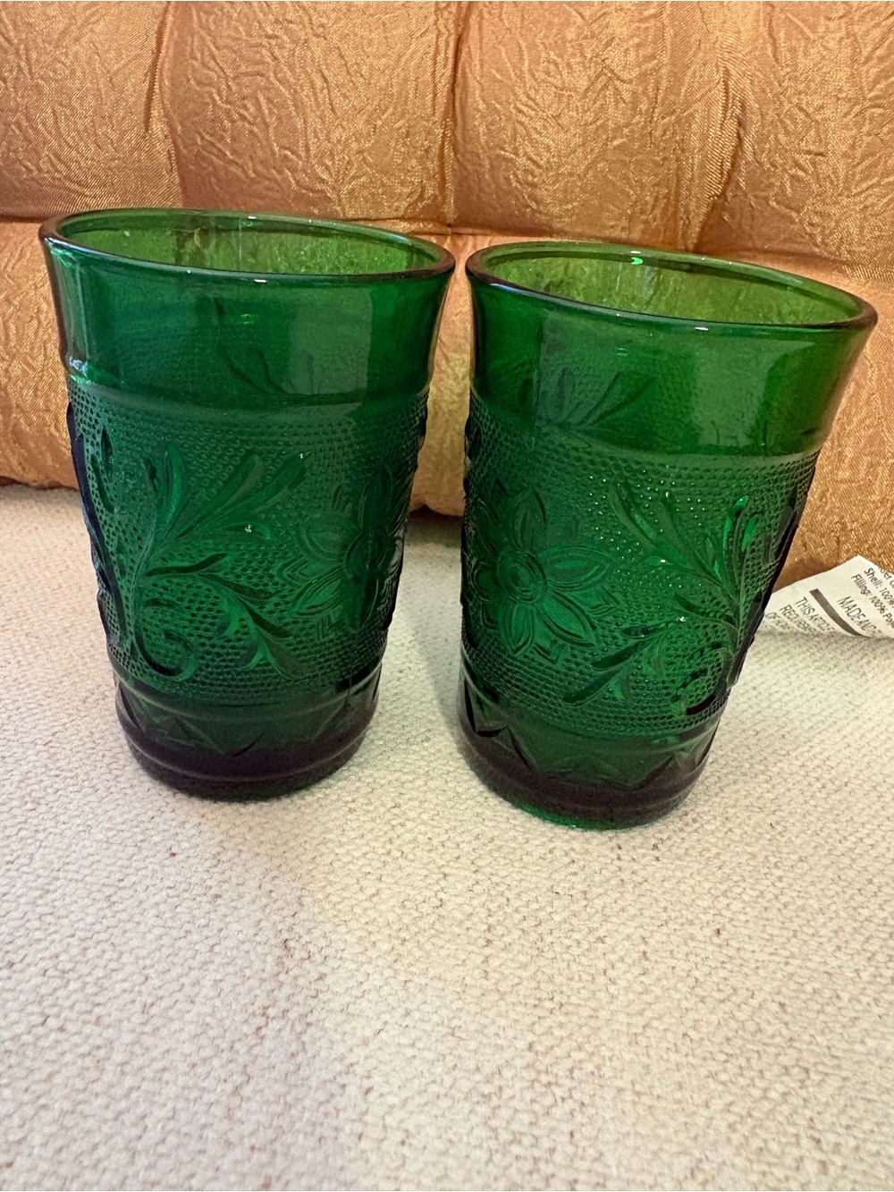 Green Pressed Glass Tumbler Pair - Home Accents